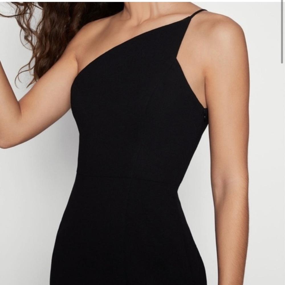 BCBGENERATION asymmetrical one shoulder black mini dress